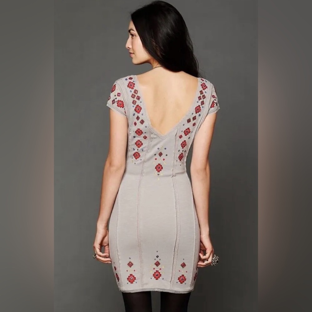 Free People Rich in Embroidery sequined accent mini dress size XS - Picture 2 of 8